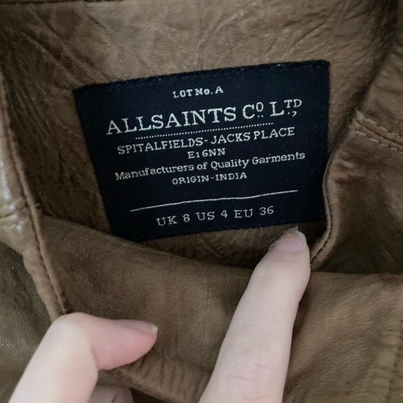 ALL SAINTS Leather Jacket - Picture 4 of 12